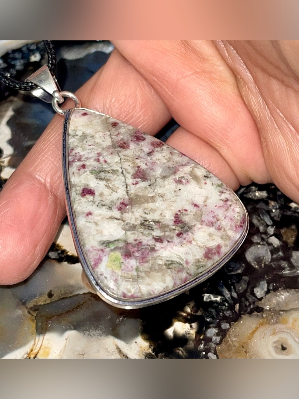 Beautiful Pear-shaped Rubellite Tourmaline Crystal Pendant 2 1/4”
